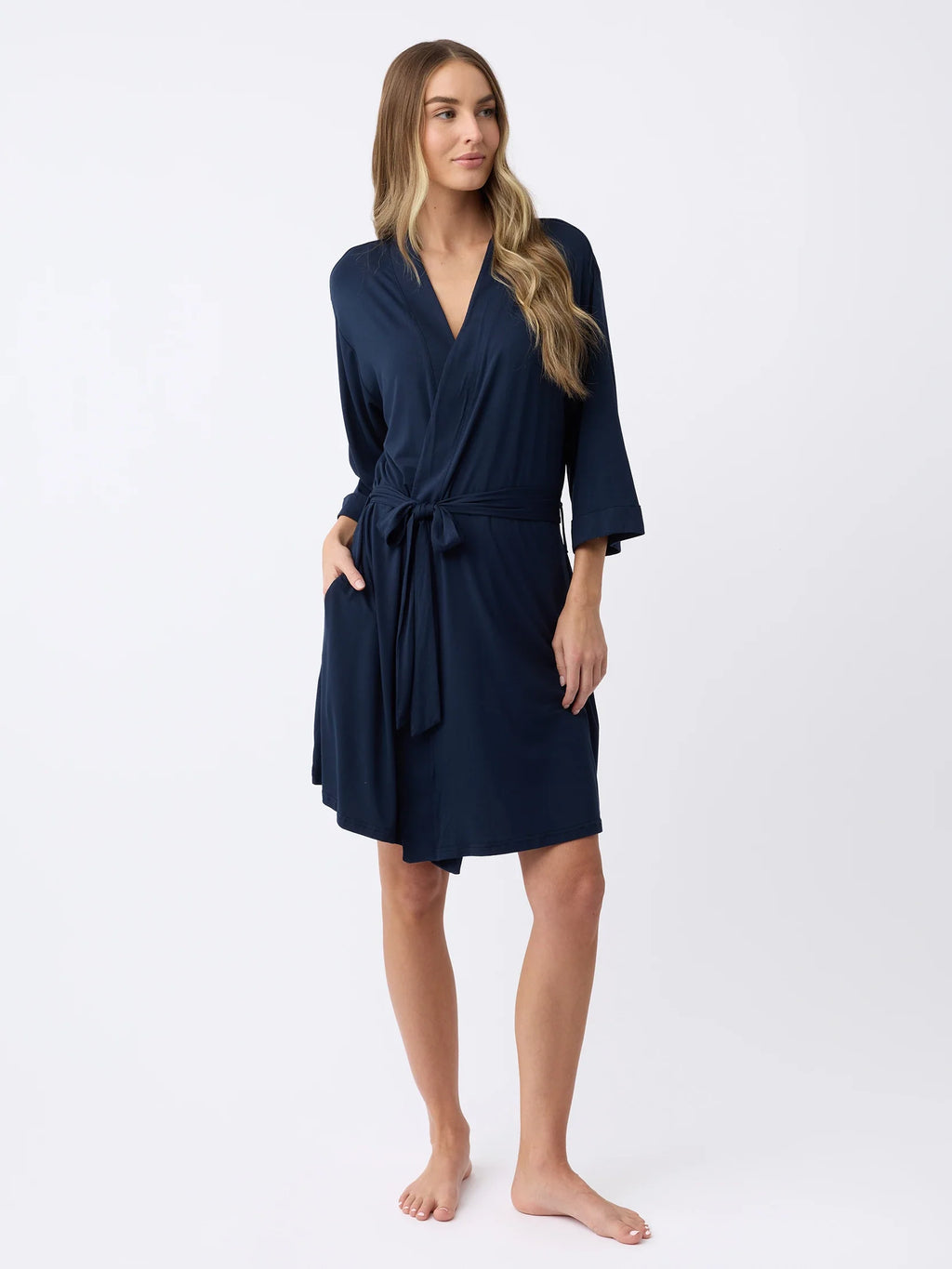 Women's Bamboo Stretch-Knit Kimono Robe