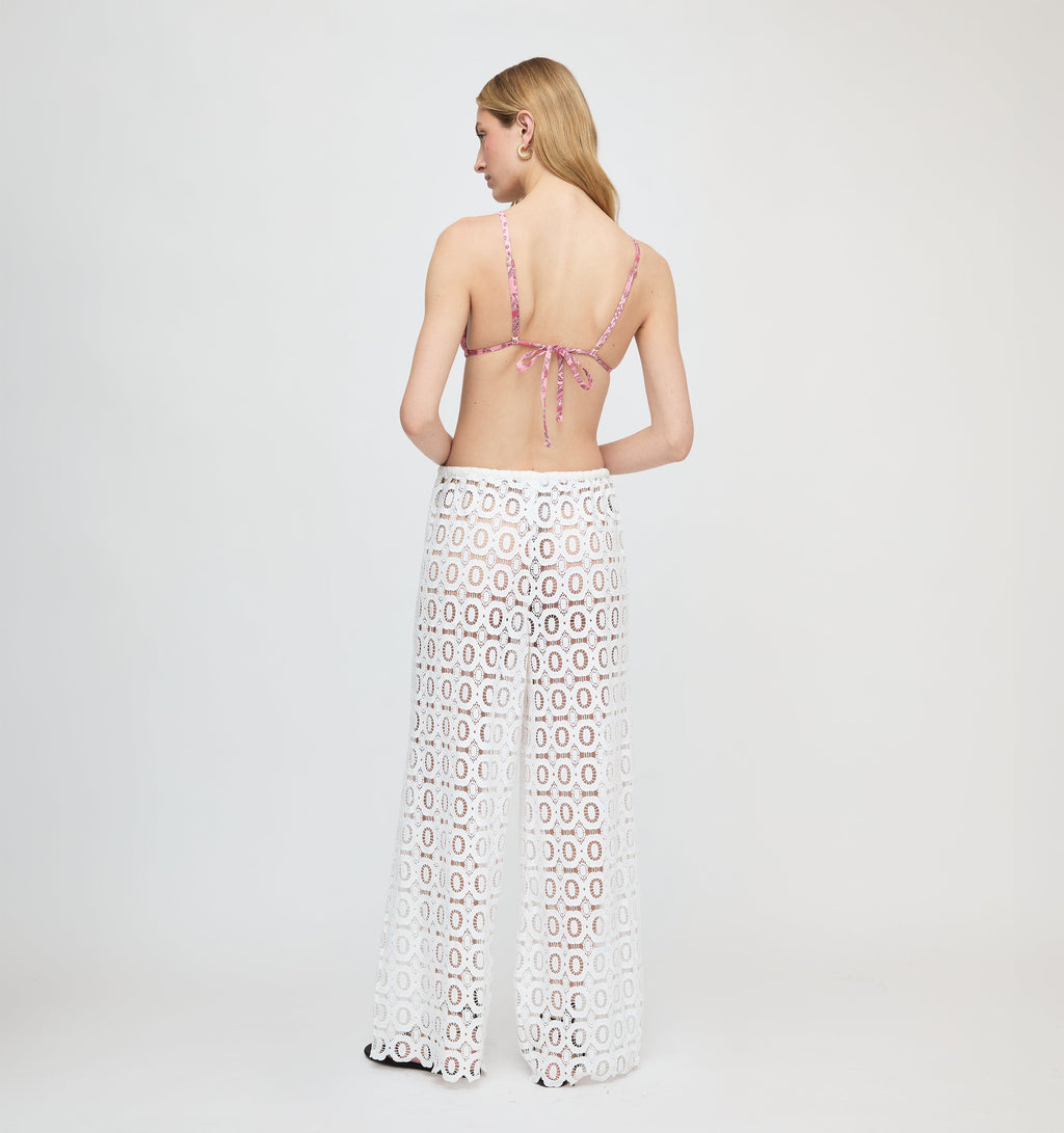 The Kaya Pool Pant - White Broderie