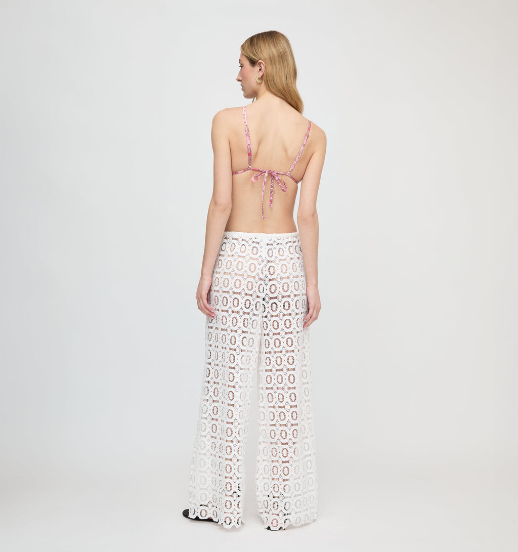 The Kaya Pool Pant - White Broderie