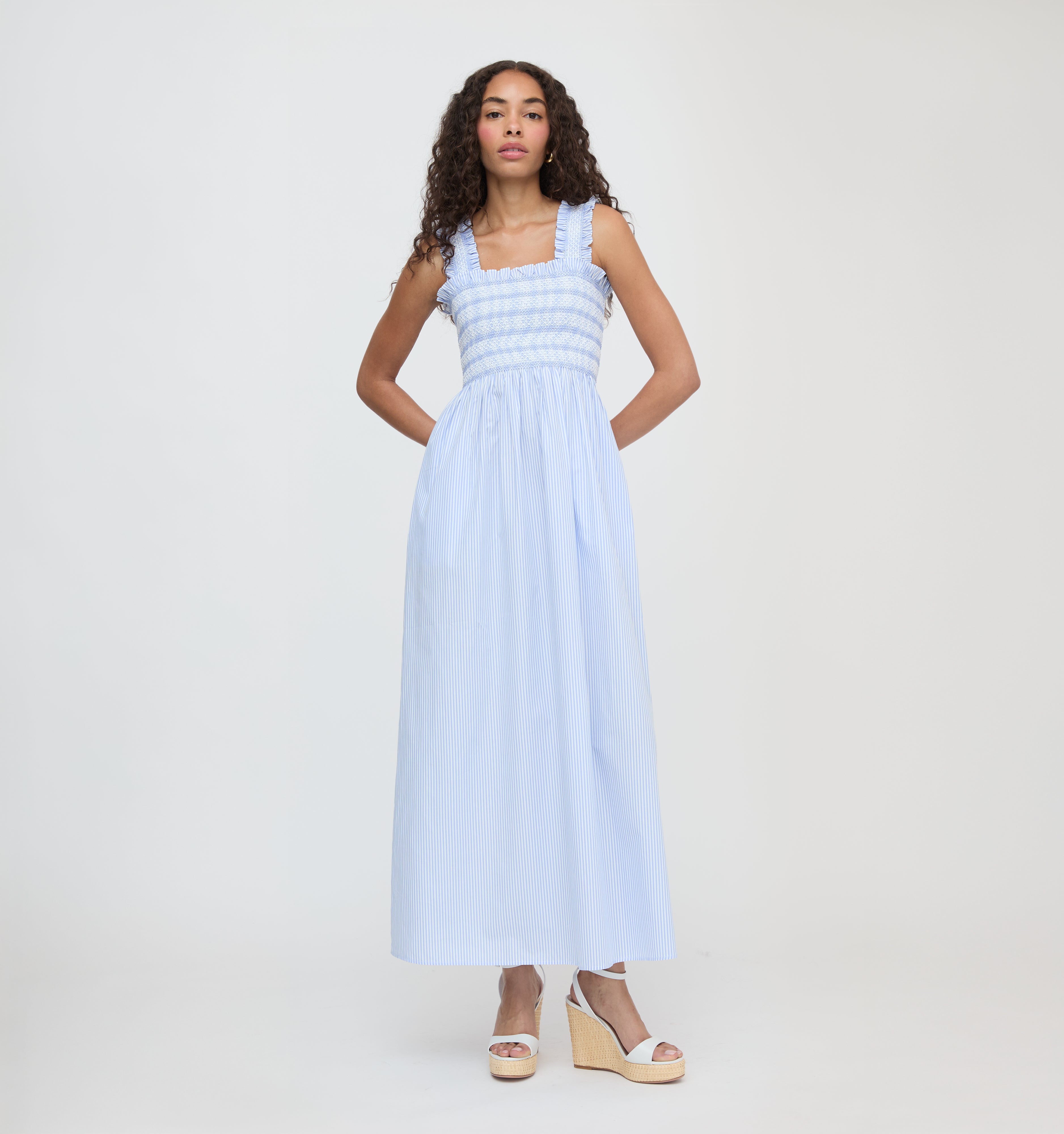The Ashlyn Nap Dress - Blue/White Stripe