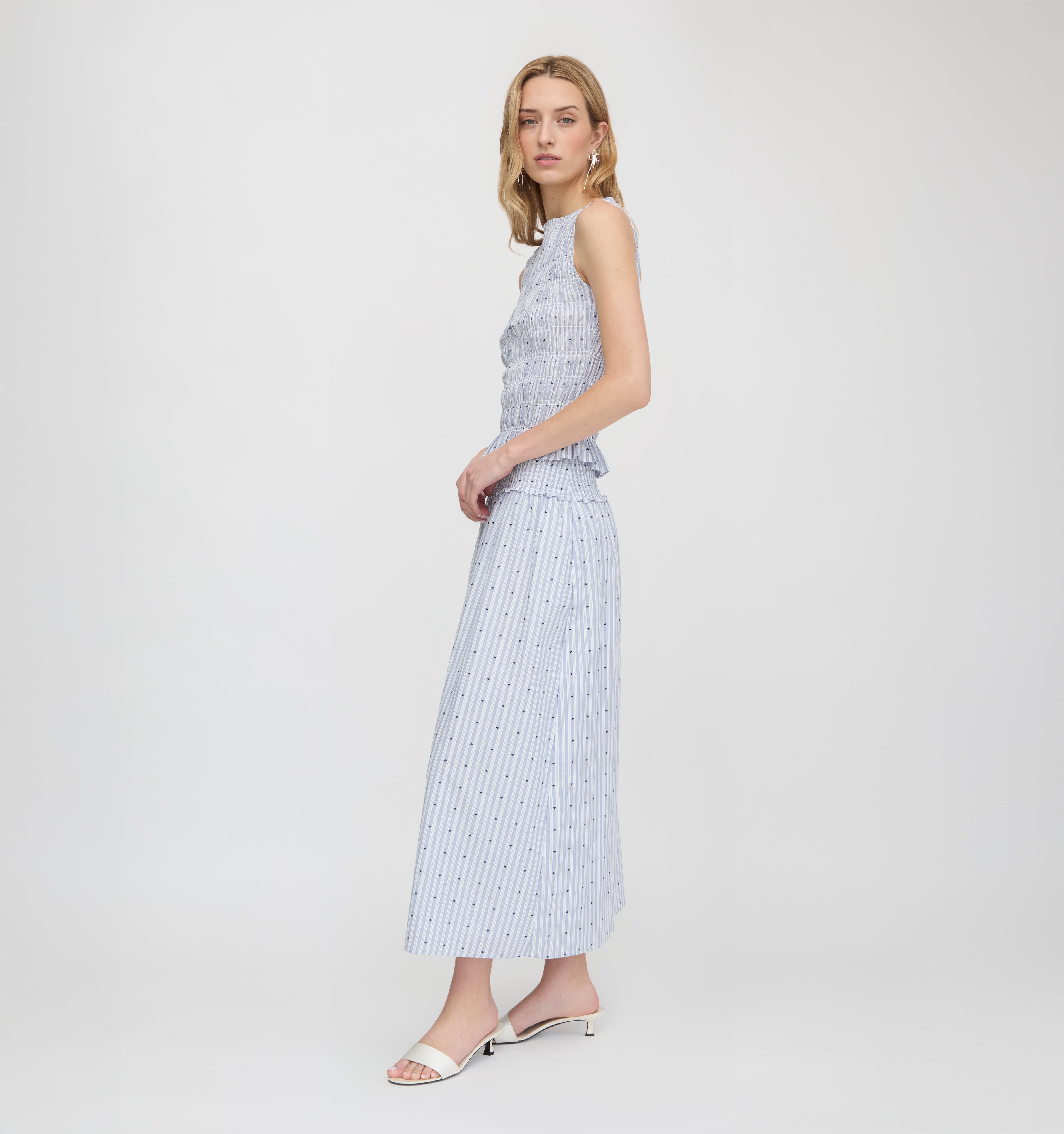 The Phoebe Nap Top - Blue Swiss Dot