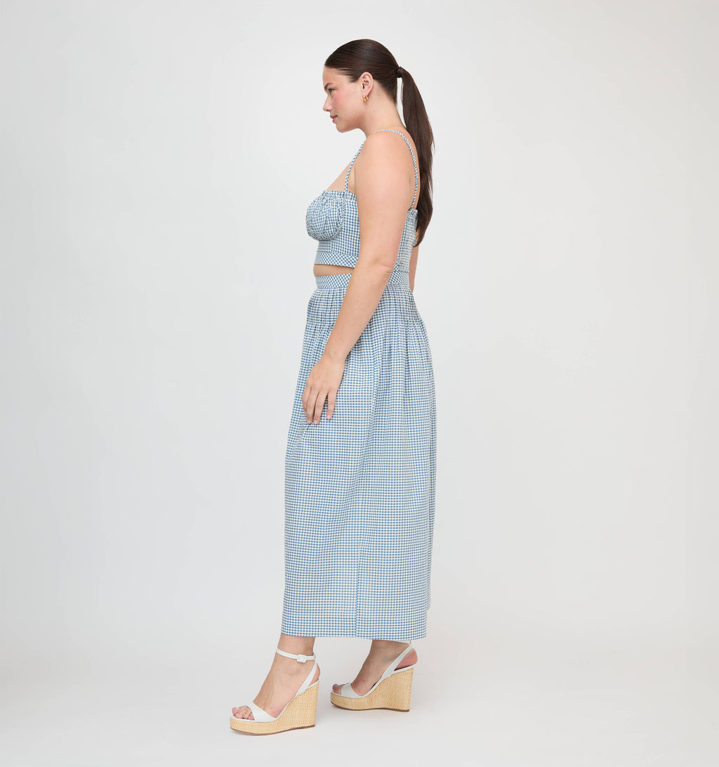 The Ame Skirt - Lagoon Gingham