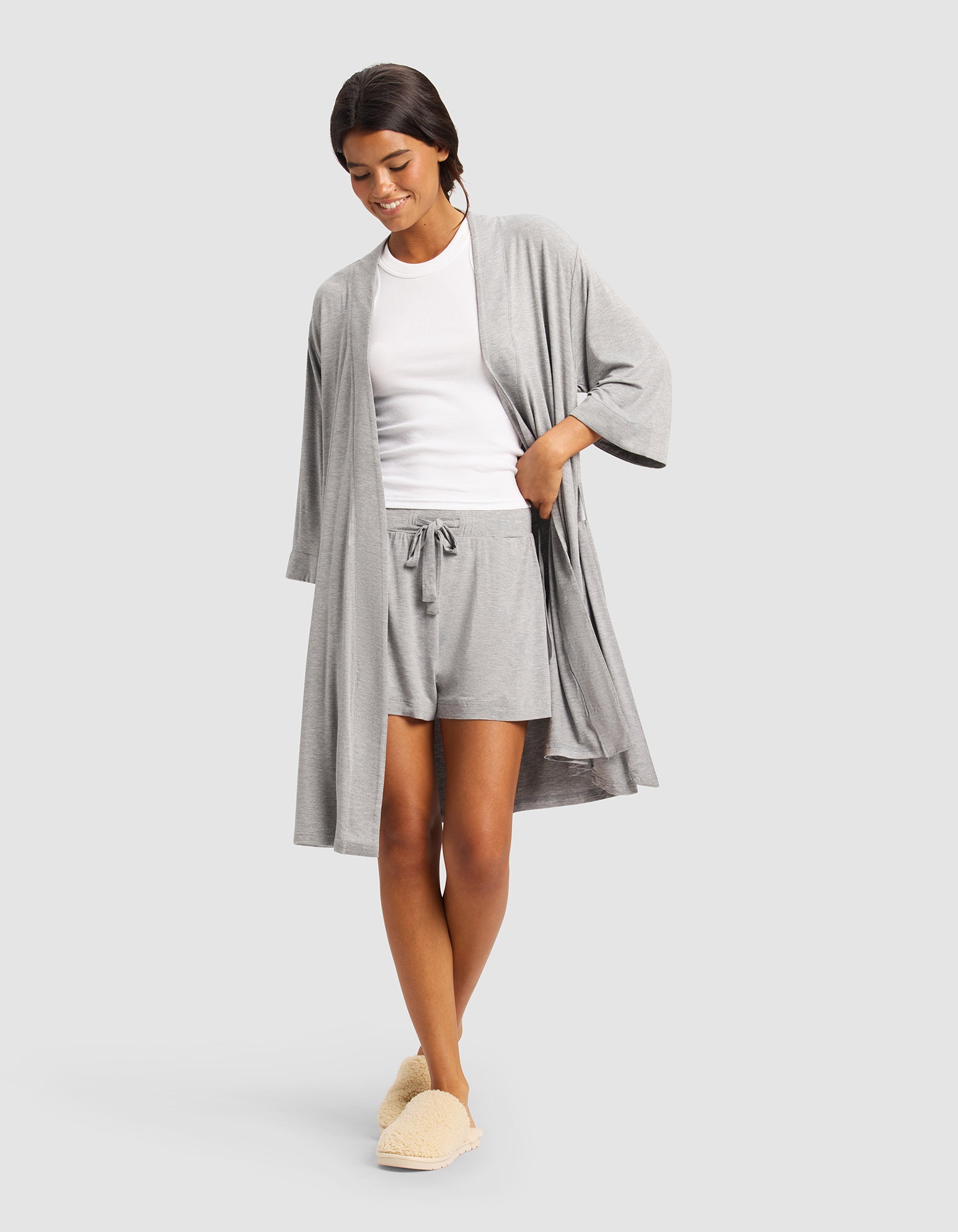 Women's Bamboo Stretch-Knit Kimono Robe